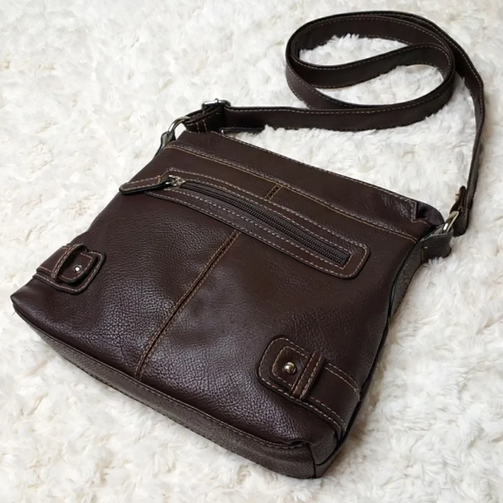 Van Heusen Brown Vegan Leather Crossbody